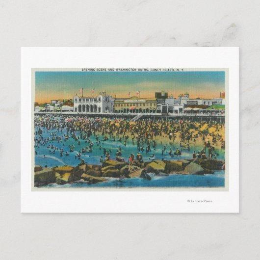 ワシントン泳ぐ人浴場の景色 ポストカード (正面)