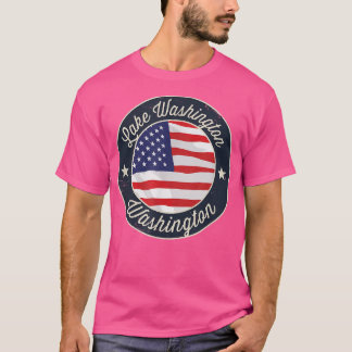 ワシントン湖 - 愛国的なワシントン お土産T- Tシャツ