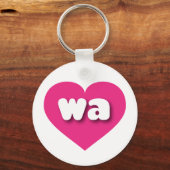ワシントン熱ピンクハート – 私は愛するwa キーホルダー (正面)