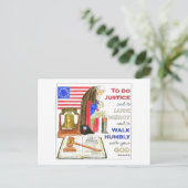 ワシントン祈りの言葉愛国主義 ポストカード (スタンド正面)