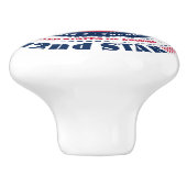 ワシントン米州赤白青タイポグラフィ セラミックノブ (側面)