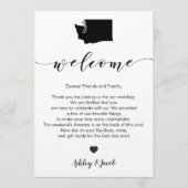 ワシントン結婚のウェルカムレター&旅程カード プログラム (正面)