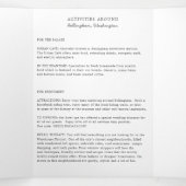 ワシントン結婚のウェルカムレター&旅程 三つ折りプログラム (内部中)