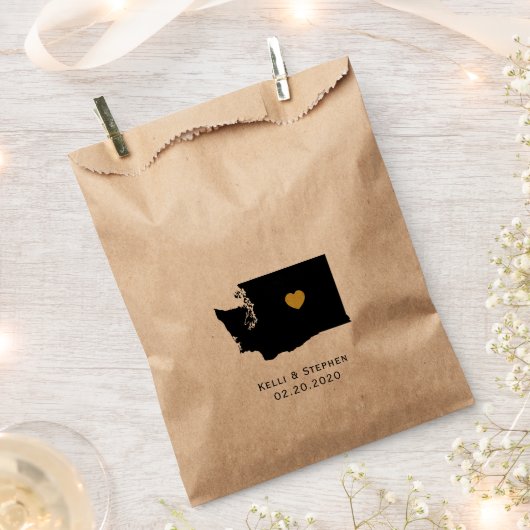 ワシントン結婚式の引き出物トリートサックス、抱き枕 フェイバーバッグ (クリップ留めされた状態)