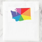 ワシントン色バースト 長方形シール (バッグ)