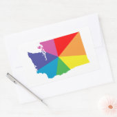 ワシントン色バースト 長方形シール (封筒)