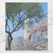 ワシントン記念塔と桜（ワシントンD.C.） ワインラベル (シングルラベル)