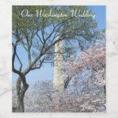 ワシントン記念塔と桜（ワシントンD.C.） ワインラベル (シングルラベル)