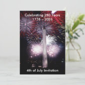 ワシントン記念塔 250周年 7月4日パーティー 招待状 (スタンド正面)