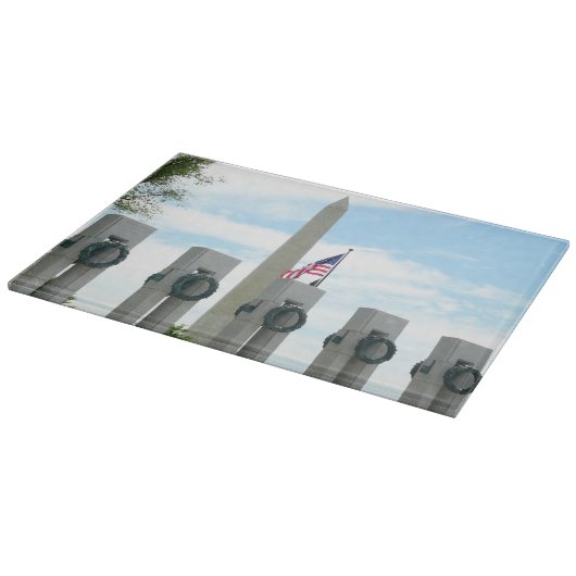 ワシントン記念碑とワシントンDCメモリアル カッティングボード (角)