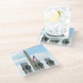 ワシントン記念碑とワシントンDCメモリアル ガラスコースター (アングル)