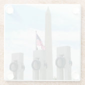 ワシントン記念碑とワシントンDCメモリアル ガラスコースター (裏面)