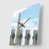 ワシントン記念碑とワシントンDCメモリアル スクエア壁時計 (傾斜)