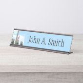 ワシントン記念碑とワシントンDCメモリアル デスクネームプレート (正面)