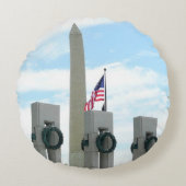 ワシントン記念碑とワシントンDCメモリアル ラウンドクッション (正面)