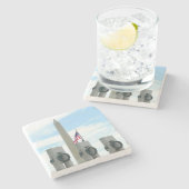 ワシントン記念碑と第二次世界大戦記念碑 ストーンコースター (横)