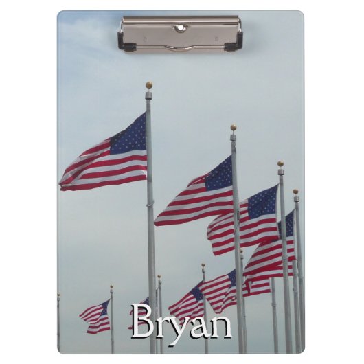 ワシントン記念碑のアメリカ国旗 クリップボード (正面)