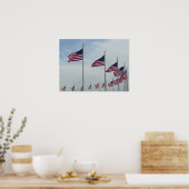 ワシントン記念碑のアメリカ国旗 ポスター (キッチン)