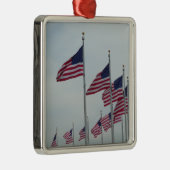ワシントン記念碑のアメリカ国旗 メタルオーナメント (右)