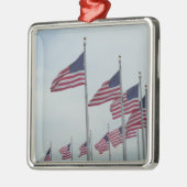 ワシントン記念碑のアメリカ国旗 メタルオーナメント (左)