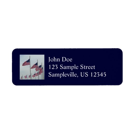 ワシントン記念碑のアメリカ国旗 ラベル (正面)