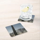 ワシントン記念碑の冬IIの風景 スクエアペーパーコースター (インサイチュ)