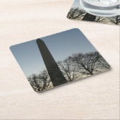 ワシントン記念碑の冬IIの風景 スクエアペーパーコースター (アングル)