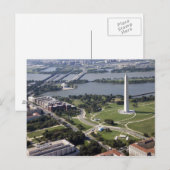 ワシントン記念碑の空中表示 ポストカード (正面/裏面)