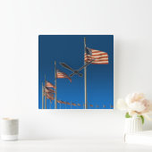 ワシントン記念碑の米国旗 スクエア壁時計 (ホーム)