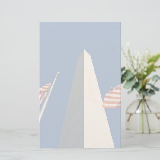 ワシントン記念碑の米国旗 便箋 (スタンド正面)