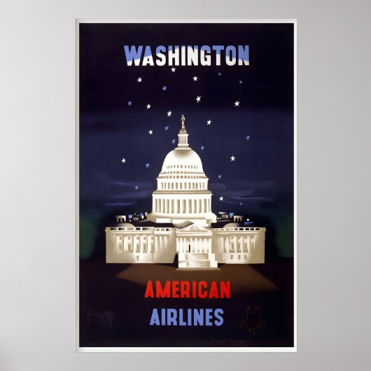 ワシントン議事堂アメリカ合衆国ヴィンテージ ポスター (正面)