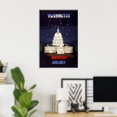 ワシントン議事堂アメリカ合衆国ヴィンテージ ポスター (ホームオフィス)