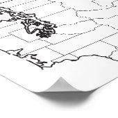 ワシントン郡の空白の概要マップ ポスター (角)