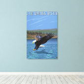 ワシントン・イーグル・ダイビング・コロンビア川 キャンバスプリント (インサイチュ (ウッドフロア))