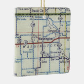 ワシントン・カンザスヴィンテージの地図 セラミックオーナメント (右)