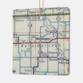 ワシントン・カンザスヴィンテージの地図 セラミックオーナメント (左)