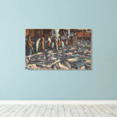 ワシントン – サケのインテリアビュー キャンバスプリント (インサイチュ (ウッドフロア))