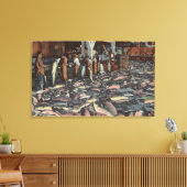 ワシントン – サケのインテリアビュー キャンバスプリント (インサイチュ (リビング))