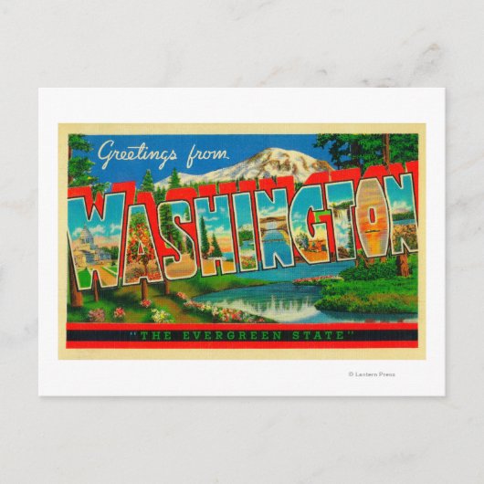 ワシントン – ザエバーグリーン州 ポストカード (正面)