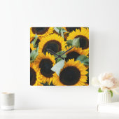 ワシントン、シアトル、ヒマワリが売り場 スクエア壁時計 (ホーム)