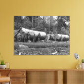 ワシントン・スタットのカスケードにおける蒸気伐採 キャンバスプリント (インサイチュ (リビング))