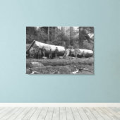 ワシントン・スタットのカスケードにおける蒸気伐採 キャンバスプリント (インサイチュ (ウッドフロア))