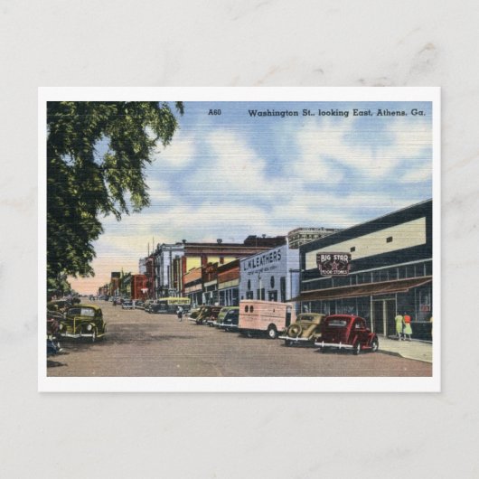 ワシントン・セント、アテネ、ジョージアヴィンテージ ポストカード (正面)