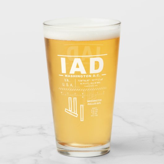 ワシントン・ダレス国際空港 IAD タンブラーグラス (ドリンク裏面)