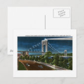 ワシントン・ブリッジ・ハドソン・リバー（ニューヨーク） ポストカード (正面/裏面)