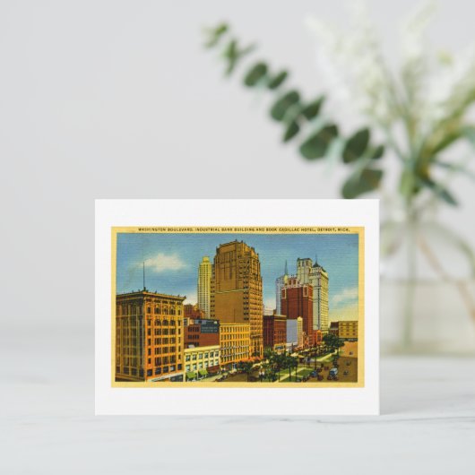 ワシントン・ブールバード、ミシガン州デトロイト ポストカード (スタンド正面)