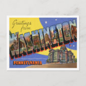 ワシントン、ペンシルバニア州旅行からの挨拶 ポストカード (正面)