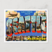 ワシントン・ヴィンテージ・トラベルのシアトルからの挨拶 ポストカード (正面)