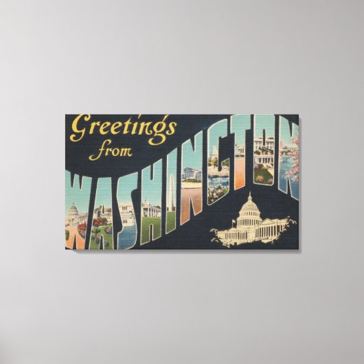 ワシントン(州) – 大文字場面3 キャンバスプリント (正面)