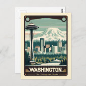 ワシントン |愛国心ヴィンテージはがき ポストカード (正面/裏面)